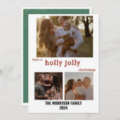 ホリーすてきクリスマスシック金ゴールド紙吹雪カード シーズンカード (正面/裏面)