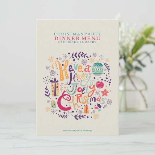 ホリーすてきクリスマスパーティーメニュー 招待状 (スタンド正面)