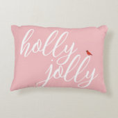 ホリーすてきクリスマスピンク白スタイリッシュ文字 アクセントクッション (裏面)