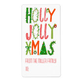 ホリーすてきクリスマスホリデークリスマスカスタム ラベル (正面)