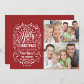 ホリーすてきクリスマスホリデーフォトコラージュカード シーズンカード (正面/裏面)