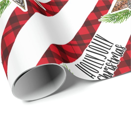 ホリーすてきクリスマスレッドプレストライプイドフェスティバル ラッピングペーパー (ロールコーナー)