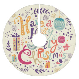 ホリーすてきクリスマスレトロリース ブラッシュドポリエステルツリースカート