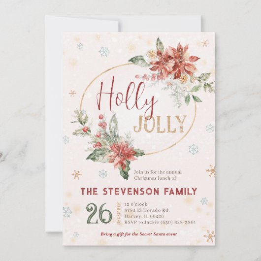 ホリーすてきクリスマス公式ファミリーランチディナー 招待状 (正面)