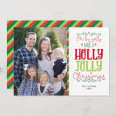 ホリーすてきクリスマス写真赤緑 シーズンカード (正面/裏面)