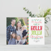 ホリーすてきクリスマス写真赤緑 シーズンカード (スタンド正面)