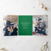 ホリーすてきクリスマス家族の写真 三つ折りクリスマスカード (内部)
