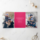 ホリーすてきクリスマス家族の写真 三つ折りクリスマスカード (内部)