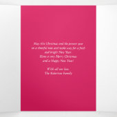 ホリーすてきクリスマス家族の写真 三つ折りクリスマスカード (内部中)