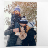 ホリーすてきクリスマス家族の写真 三つ折りクリスマスカード (内部最初)