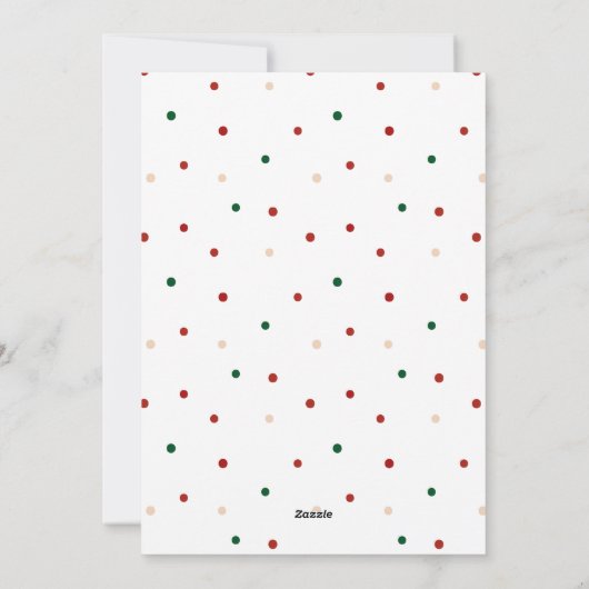 ホリーすてきクリスマス水玉模様クリスマスカード シーズンカード (裏面)