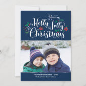ホリーすてきクリスマス海軍の青い写真 シーズンカード (正面)