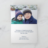 ホリーすてきクリスマス海軍の青い写真 シーズンカード (内部)