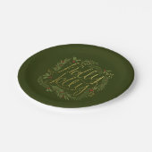 ホリーすてきクリスマス紙プレート ペーパープレート (アングル)