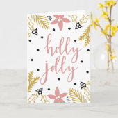 ホリーすてきクリスマス カード (黄色い花)