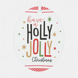 ホリーすてきクリスマス（写真を追加）キャンディーケーン メタルオーナメント