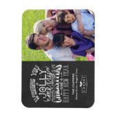 ホリーすてきシャルボードタイポグラフィクリスマスフォト マグネット (縦)