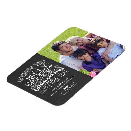 ホリーすてきシャルボードタイポグラフィクリスマスフォト マグネット (左側)