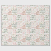 ホリーすてきジョイデッキザホールズクリームクリスマス ラッピングペーパー (フラット)