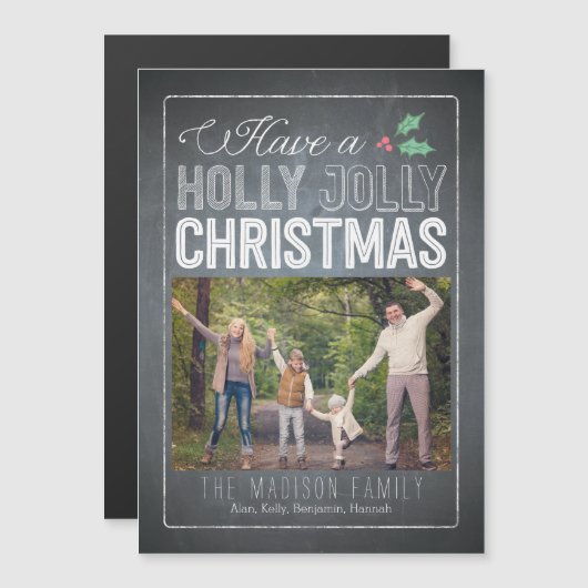 ホリーすてきスカスタムクリスマス磁気カード (正面/裏面)