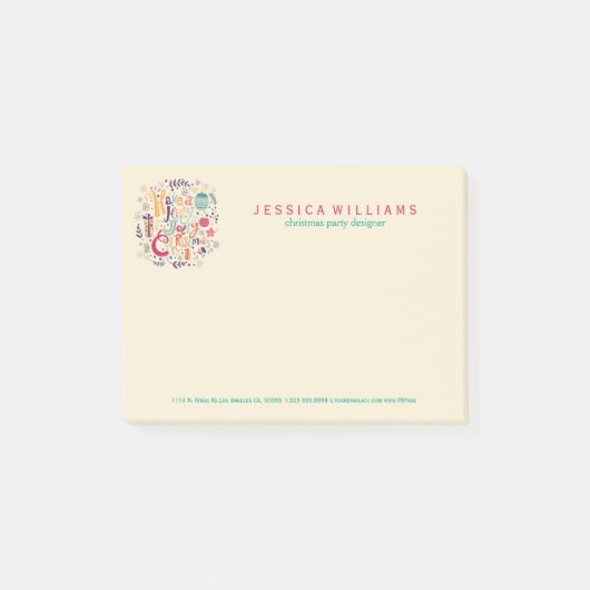 ホリーすてきスカラフルクリスマリース ポストイット (正面)