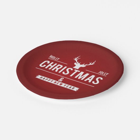 ホリーすてきスクリスマストナカイ | 祝日 ペーパープレート (アングル)
