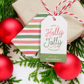 ホリーすてきストライプクリスマスギフトタグ ギフトタグ