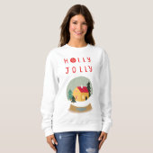 ホリーすてきスノウグローブ – 居心地の良いホリデーディライト スウェットシャツ (正面フル)