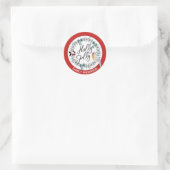 ホリーすてきスパーソナライズされたクリスマロビン ラウンドシール (バッグ)