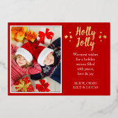 ホリーすてきノルディックフォイルホリデーフォトカード 箔シーズンカード (正面)