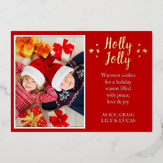 ホリーすてきノルディックフォイルホリデーフォトカード 箔シーズンカード (正面)