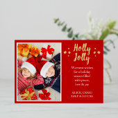 ホリーすてきノルディックフォイルホリデーフォトカード 箔シーズンカード (立ち正面)