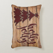 ホリーすてきバッファロープレイドクリスマスツリー枕 アクセントクッション (正面(垂直))