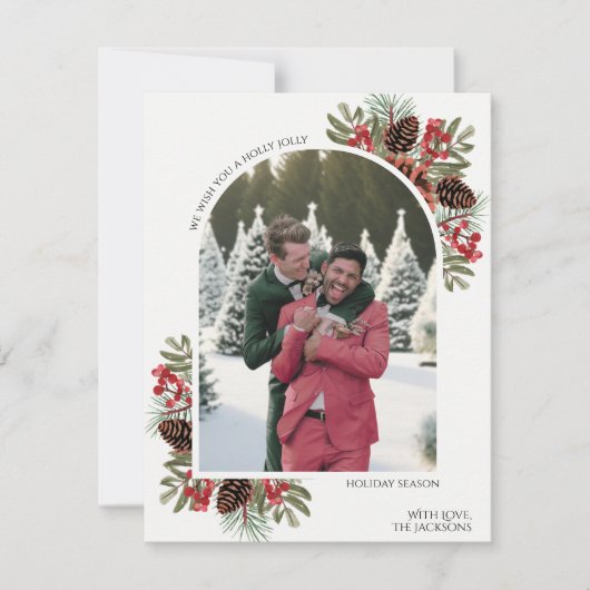 ホリーすてきパインコーン&ベリーワンフォトアーチ シーズンカード (正面)