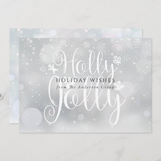 ホリーすてきビジネス会社のクリスマス シーズンカード (正面/裏面)