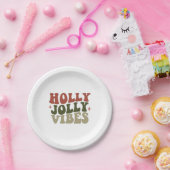 ホリーすてきビベスレトロ1960sクリスマスパーティー ペーパープレート (パーティー)