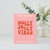 ホリーすてきビベス – 陽気なホリデーメッセージ シーズンポストカード (スタンド正面)