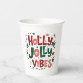 ホリーすてきビーズクリスマス紙カップ 紙コップ (正面)