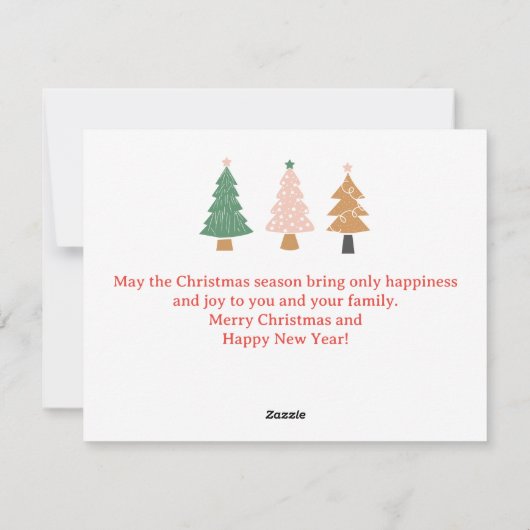 ホリーすてきビーブレトロシックなクリスマスフォト シーズンカード (裏面)