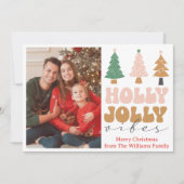 ホリーすてきビーブレトロヴィンテージのクリスマスフォト シーズンカード (正面)
