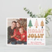 ホリーすてきビーブレトロヴィンテージのクリスマスフォト シーズンカード (スタンド正面)