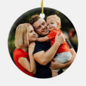 ホリーすてきファミリー名写真クリスマスホリデー セラミックオーナメント (裏面)