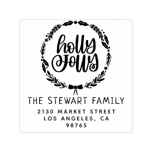 ホリーすてきファミリー名差出人住所 セルフインキングスタンプ (デザイン)