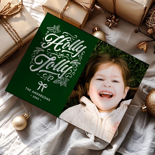 ホリーすてきファミリー名&フォトクリスマス シーズンカード