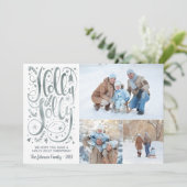 ホリーすてきフォトクリスマスカーフェイクド銀箔 シーズンカード (スタンド正面)