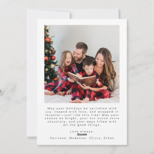 ホリーすてきフォトクリスマスツリーホリデーカード シーズンカード (裏面)