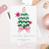 ホリーすてきフォトクリスマスツリーホリデーカード シーズンカード