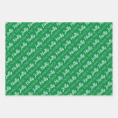 ホリーすてきフォトコラージグリーンクリスマス ラッピングペーパーシート (正面3)