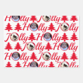 ホリーすてきフォトコラージュ赤いクリスマス ラッピングペーパーシート (正面2)