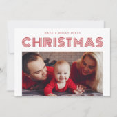 ホリーすてきベビーの初めてのクリスマス家族の写真 シーズンカード (正面)